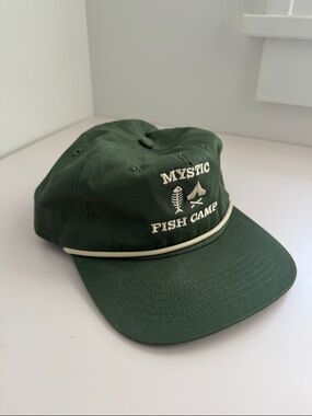 Mystic Dark Green Cap with Cream Embroidery